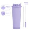 Nuevo Modelo 2026 Taza Térmica de Gran Capacidad 830ml con Asa Conveniente y Popote Desplegable, Taza con Popote de Agujero Grande