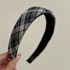 Diadema Retro a Cuadros para Mujer de Principios de Otoño, Diadema Ancha Estilo Maillard, Diadema, Pasador de Presión Pequeña para Mostrar el Rostro, Accesorio para el Pelo para Recoger el Cabello