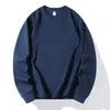 Primavera e Outono Novo Gola Cor Sólida Manga Longa Múltiplas Cores Escolha Moda Casual Senso de Design Gola Redonda Masculino Estilo Solto