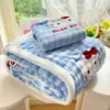 Conjunto de Lençol e Fronhas de Veludo Leite Três Peças Pad de Colchão de Alto Gramatura Almofada Macia Lençol para Dormitório Quarto Estilo Fresco Ins