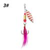 Cebo falso Luya compuesto de lentejuelas giratorias de 6 cm y 3,3 g, cebo de lentejuelas de sauce, cebo de plumas de colores, cebo de tres anzuelos, venta al por mayor