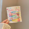 Pinzas para el pelo de niños de colores dulces, estilo japonés y coreano, con flores de dibujos animados de colores, pinzas para flequillo lateral para niñas y pasadores para bebés, accesorios para el pelo