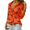 Estación independiente 2025 explosión camisa de verano para mujer nueva tendencia europea y americana camisa estampado de animales 3D