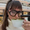 Gafas de sol de marco grande estilo europeo y americano 2026 para mujer, de moda con protección UV, gafas de bloqueo de luz azul transfronterizas, gafas de sol sin graduación
