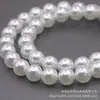 Colar de Pérolas Redondas Brancas Shijia Não Solta Fios, Brilho Forte, Moda de Nicho, Corrente para Suéter Simples e Elegante, Atacado