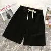 Shorts jeans de comércio exterior para homens e mulheres, estilo fino de verão, cintura elástica, tamanhos grandes, shorts casuais, calças retas soltas