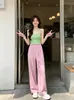 Calça Jogger de Cintura Ajustável Estilo Preguiçoso Coreano para Homens, Novo Modelo de Verão, Versátil para o Dia a Dia, Calça Longa Casual Solta para Mulheres, Tendência