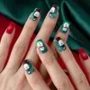 Nueñas Postizas Navideñas Escarchadas Regalo de Navidad Parche de Uñas Portátil Parche de Uñas Portátil Manicura Al Por Mayor