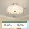 Luminária Pendente Cor Creme Estilo Francês, Luxuosa e Elegante, Formato de Folha, Alto Padrão, Moderna, Criativa, Iluminação Pós-Moderna para Sala de Estar e Quarto