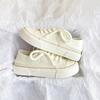 Novedad de verano 2023: zapatos de lona Mango Head de dos piezas para mujer, súper populares, combinables con todo, con suela gruesa y aumento de altura.