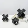Decoración geométrica nórdica moderna cuadrada irregular de mármol suave rectangular cruzada cilíndrica jarrón decoración del hogar