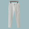 Calças masculinas nove pontos slim verão estilo fino negócios casual profissional calças drapeado calças masculinas leves luxo terno