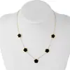 Set de collar de trébol de cinco hojas, collar de acero inoxidable de titanio, pulsera, pendientes, juego de joyería chapado en oro de 18 quilates