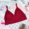 Sutiã feminino estilo francês triângulo sem anel de aço sutiã de renda fino respirável sexy envoltório colete estilo tubo