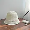 Fábrica de Gorros de Pescador Tejidos En Stock Verano Calado Transpirable Gorro de Pescador Protección Solar Sombrero de Cubo Que Hace que la Cara Parezca Más Pequeña Sombrero para el Sol