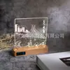 Base de Reloj Lámpara de Madera Maciza, Base Luminosa para Luz Nocturna, Base de Madera Luminosa, Luz Nocturna 3D Rectangular