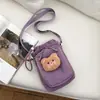 Bolsa para botella de agua con diseño de oso lindo estilo japonés, nuevo diseño ligero y minimalista, perfecta para que los estudiantes la lleven a clase, versátil bolsa cruzada, también adecuada como bolsa para teléfono
