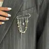 Diseño Estilo Europeo y Americano Cadena de Cuentas Asimétrica CCB Broche de Borla Pin Sencillo de Corazón Metálico Tobillera para Pantalones