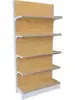 Estanterías de supermercado con veta de madera, estanterías de exhibición multifuncionales para tiendas de conveniencia, papelerías, estanterías metálicas de una y dos caras