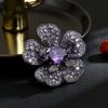 Novo broche de flores retrô de indústria pesada, luz, luxo, alta qualidade, sentido, diamante incrustado, zircão, corsage, pino, joias