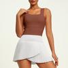 Roupa de Fitness Cor Sólida Dopamina Estilo Europeu e Americano Transfronteiriça Roupa Esportiva para Ciclismo Tênis Yoga para Mulheres