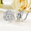 Aretes Largoslargos Oro 2024 Nuevos de Plata S925 con Diamante Camelia Rosa para Mujer Exquisitos y Más Fáciles de Combinar
