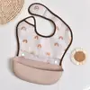 Bata Infantil Niños y Niñas Guardería Bebé Impermeable Bolsillo para Arroz Babero para Comer Babero de Alimentación Complementaria Vestir al Revés