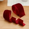 Nuevo Listón Navideño de Terciopelo Rojo con Borde Blanco, Moño Hecho a Mano, Envoltura de Regalos y Suministros de Ambiente