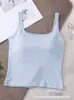 Camisola Simples de Algodão Puro com Decote Quadrado para Mulheres com Bojos Fixos, Lindo Design nas Costas, Corte Justo, Adequada para Usar em Camadas ou Sozinha