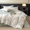 Juego de cuatro piezas de algodón puro cepillado grueso y cálido para otoño e invierno, totalmente de algodón, seguro para bebés, floral, ropa de cama amigable con la piel, funda de edredón, juego de ropa de cama