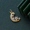 Nuevo Estilo Incrustado Full Diamante Color Cobre Chapado Conservación de Color Colgante DIY Colgante para Pulsera Accesorios en Forma de Luna Estrella Corazón Listos para la Venta