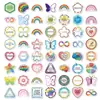 56 Hojas/Paquete Compra Directa Transfronteriza Arcoíris Potenciador del Ánimo Inglés Graffiti Decoración para Cuaderno Pegatinas de PP Impermeables