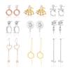 Configuraciones de Aretes de Perla de Plata de Ley 925 DIY Aretes de Botón Configuración de Alambre para Aretes Estilo Coreano Configuración de Aretes de Ámbar Sencillos