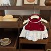 Conjunto de Verão Novo para Meninas com Coleira de Pétalas Listrada, Regata sem Mangas e Shorts, Conjunto de Duas Peças Tendência