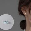 Nalan 925 brincos de prata esterlina retangular diamante rosca parafuso fivela orelha furo osso da orelha prego brincos femininos M02298