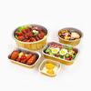 Caja de Hojalata Dorada 250 para Barbacoa Uso Comercial Mariscos Caja de Almuerzo de Papel de Aluminio Cangrejo Cuenco para Pescado en Escabeche Caja Desechable para Llevar
