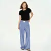 Camiseta Básica de Cor Sólida/Algodão Versátil Ombro Reto Slim Fit Leve Macia Manga Curta Camiseta Top Tendência