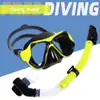 Equipamento Completo de Máscara de Mergulho para Adultos Snorkel Duplo Tesouro Impermeável Snorkel Totalmente Seco Semi-Seco Máscara para Miopia Óculos de Natação