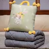 Almohada y manta a cuadros dos en uno para siestas en la oficina, cojín para la sala de estar y cojín para el coche