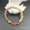 Pulseira de Transferência da Sorte Pixiu de Cristal Morango Citrino Natural Pulseira de Citrino Feminina Pulseira de Melhor Amiga de Luxo Leve
