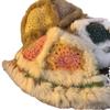 Sombrero de Pescador de Piel de Conejo Colorido para Mujer para Otoño e Invierno Sombrero de Lana Tejido a Mano Sombrero Cálido y Peludo que Muestra el Rostro Sombrero Plush Pequeño