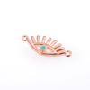 Conector de pulsera para mujer, estilo retro europeo y americano, con forma de hoja de ojo de palma, accesorios de joyería Aobao, con preservación del color, galvanizado
