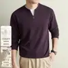Suéter de Lana, Seda y Falso Dos Piezas para Hombre 2026 Otoño Invierno Nuevo Estilo Old Money Engrosado Cálido Capa Base Ropa de Punto para Hombre