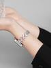 Adecuado para Apple Watch Series 7 8 9 Apple Watch iWatch 6 5 SE Cola de Pez Diamante Fino Cadena de Metal Moda Mujer