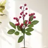 Cipó de Frutas Vermelhas Artificiais, Frutas da Fortuna Festivas DIY Frutas de Acácia, Cipó de Flores de Natal Artificiais, Decoração de Parede com Flores Penduradas