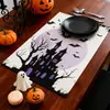 Serie de Halloween Transfronteriza Tela Cuadros Manteles Individuales, Manteles Individuales, Sala de Estar, Mesa de Comedor Occidental, Decoración de Cafetería, Aislamiento Térmico Personalización