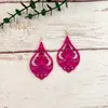 Pendientes de temperamento creativo transfronterizo de Amazon, de Europa y América, con personalidad, de moda, con patrón hueco, en forma de gota, de madera, con gancho para la oreja