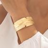 Joias Transfronteiriças Europeias e Americanas Padrão Geométrico de Metal Pulseira Aberta Fashionável Curva Lisa Pulseira Exagerada Atacado