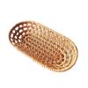 Cesta de pão japonês Rattan tecido prato de frutas estilo europeu Panelas de frutas Faca e garfo Cesta tecida Cesta de alimentos Bandeja de lanche