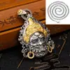 Collar Amarillo Estilo Étnico Vintage del Dios de la Riqueza para Hombres y Mujeres, Joyería Artística para el Amor y la Armonía, Nicho Chapado en Oro Hecho a Mano Estatua de Buda de Xizang